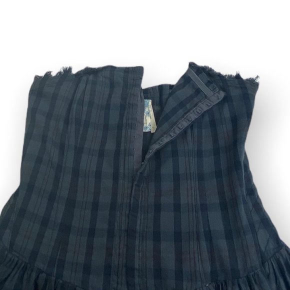 Anthropologie Maeve Gray Plaid Strapless Corset Dress size 0 - Picture 7 of 12